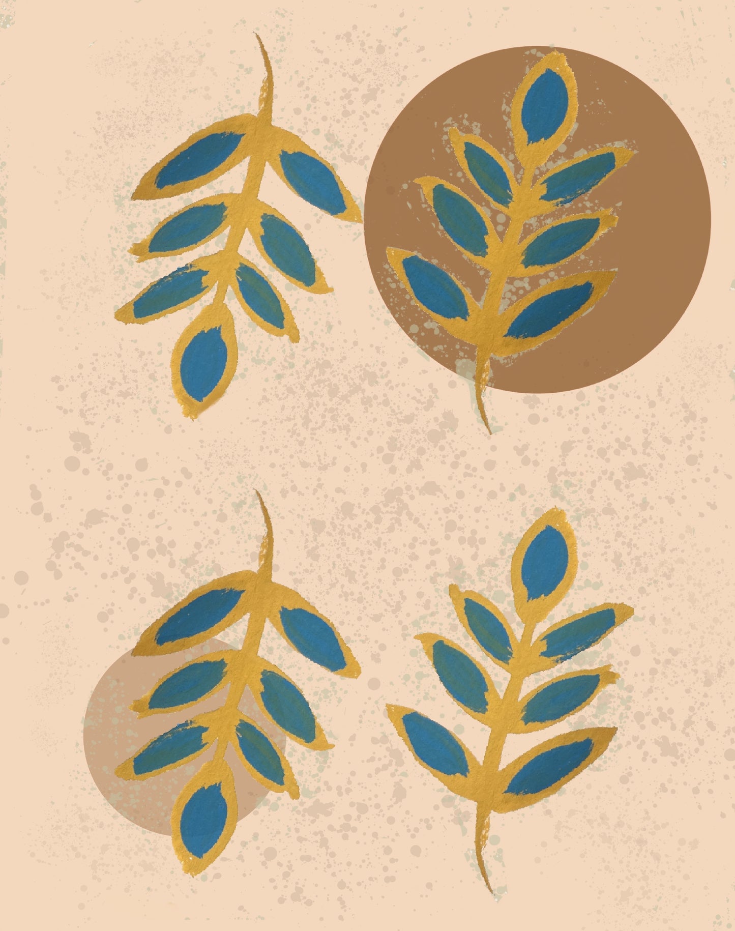 Four Branches Watercolor