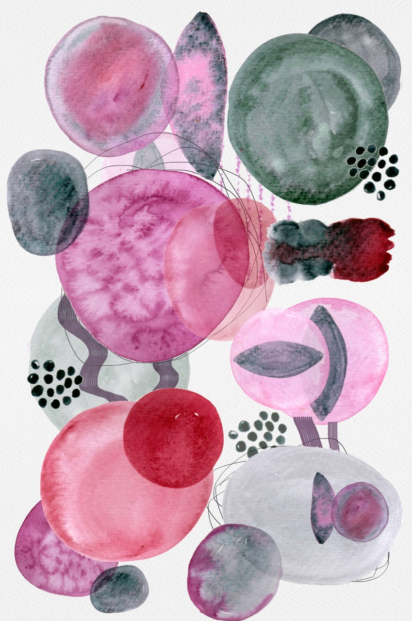 Pink Watercolor Circles