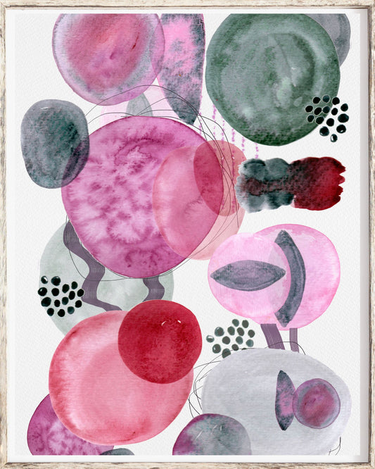 Pink Watercolor Circles