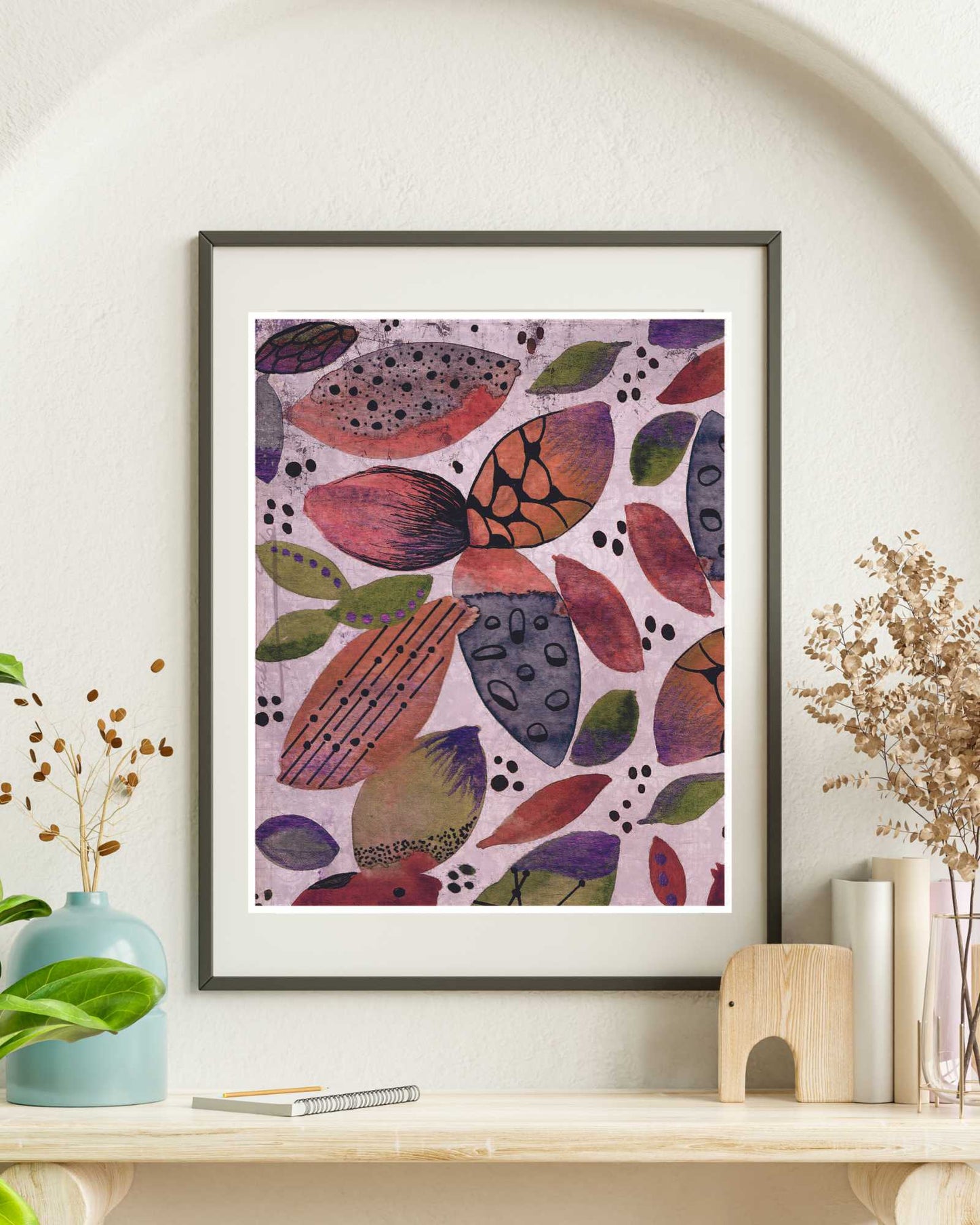 Abstract Botanical Leaves Art Print