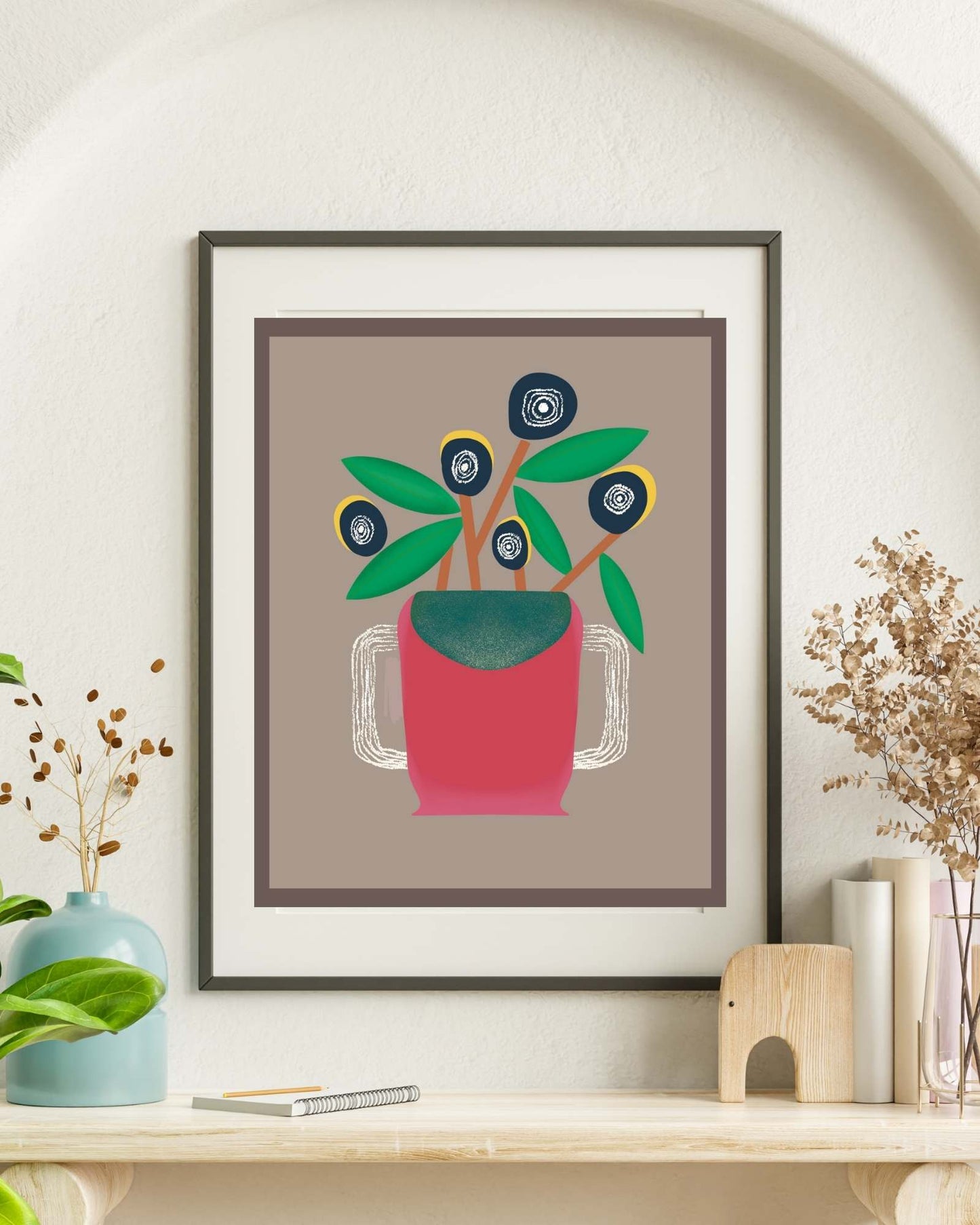 Brewed Botanics: Whimsical Plant Art Print