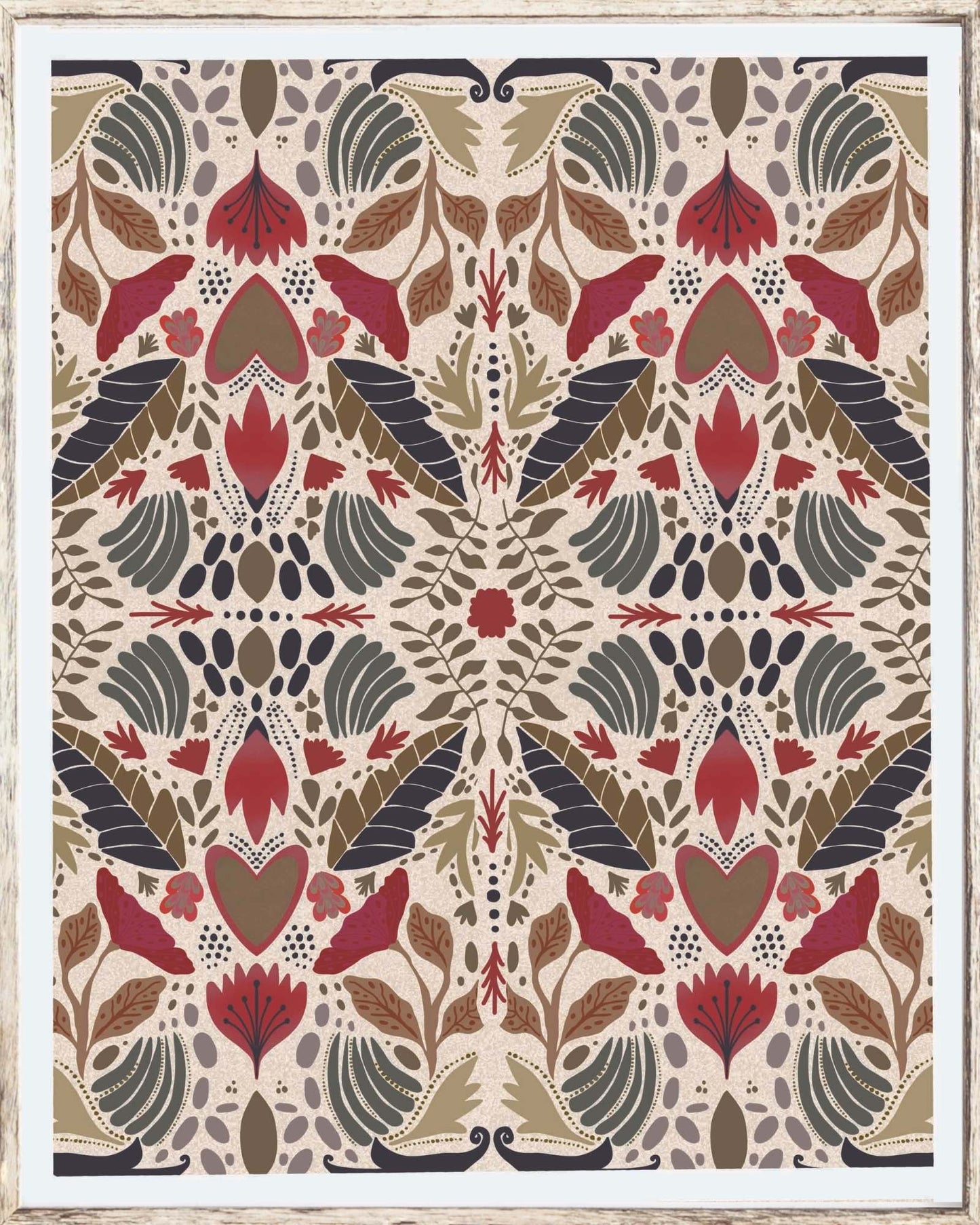 Nature's Tapestry Folk Art Pattern Print