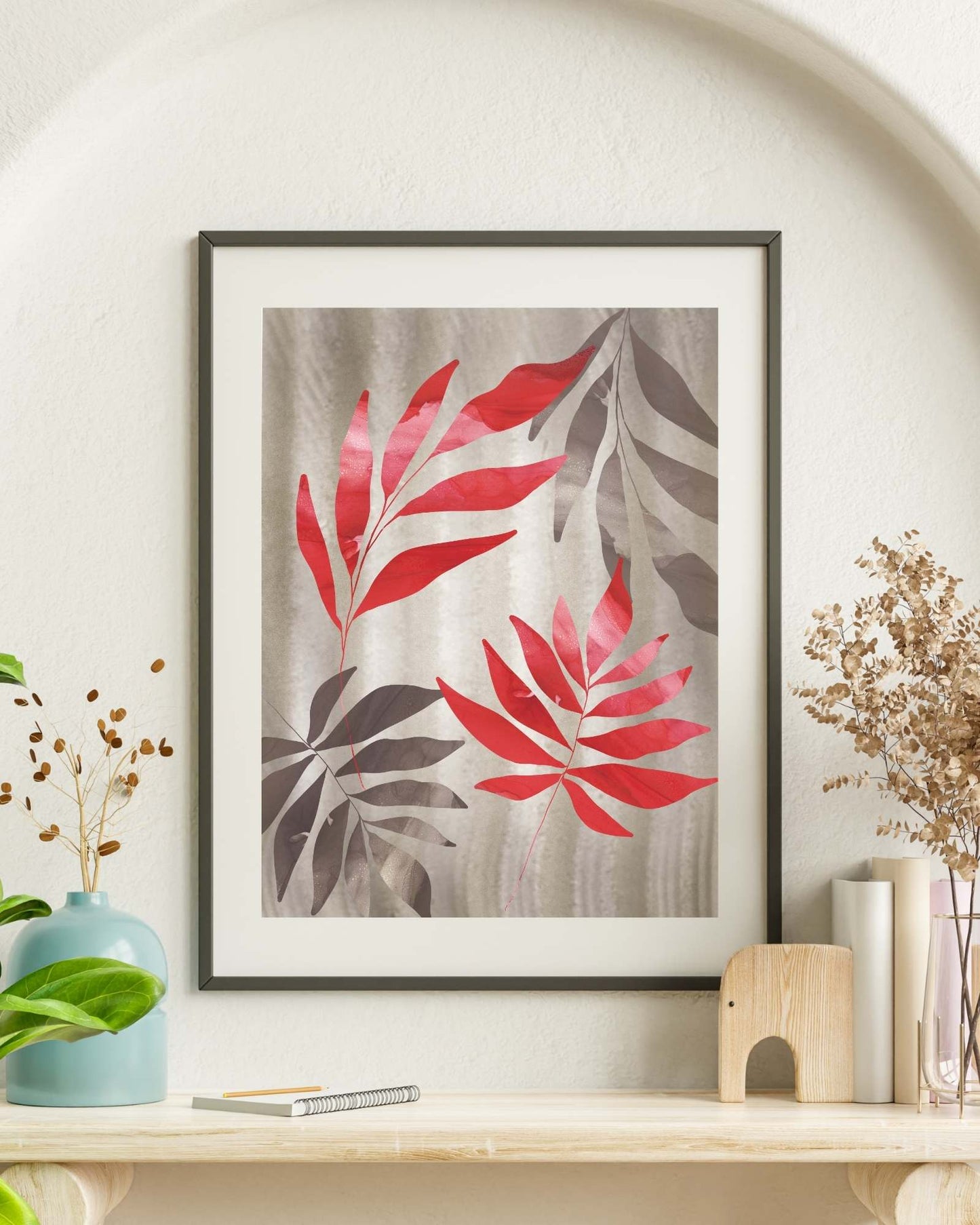 Whispers of Autumn - Abstract Leaf Impressions Art Print