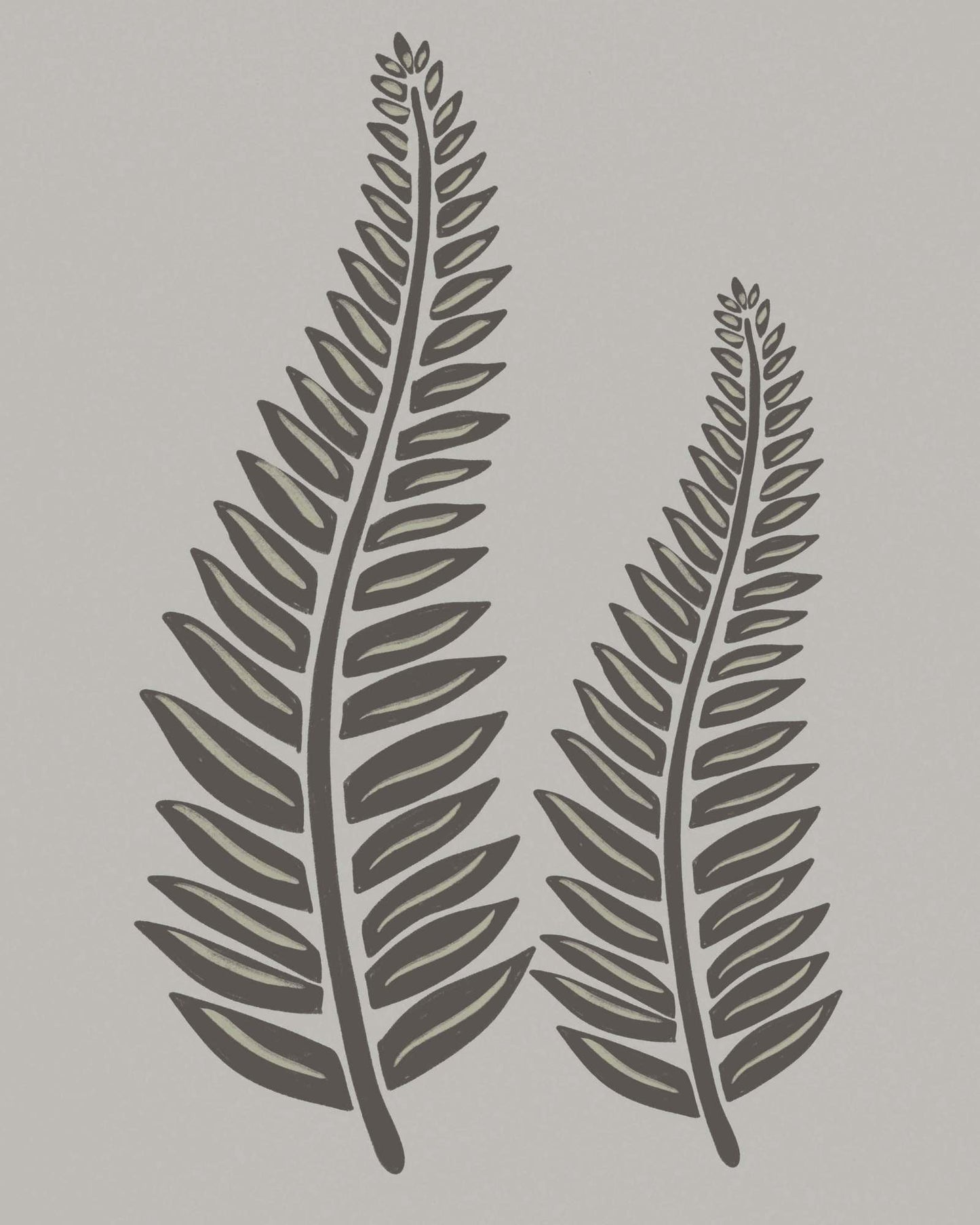 Fern Simplicity - Monochrome Botanical Art Print