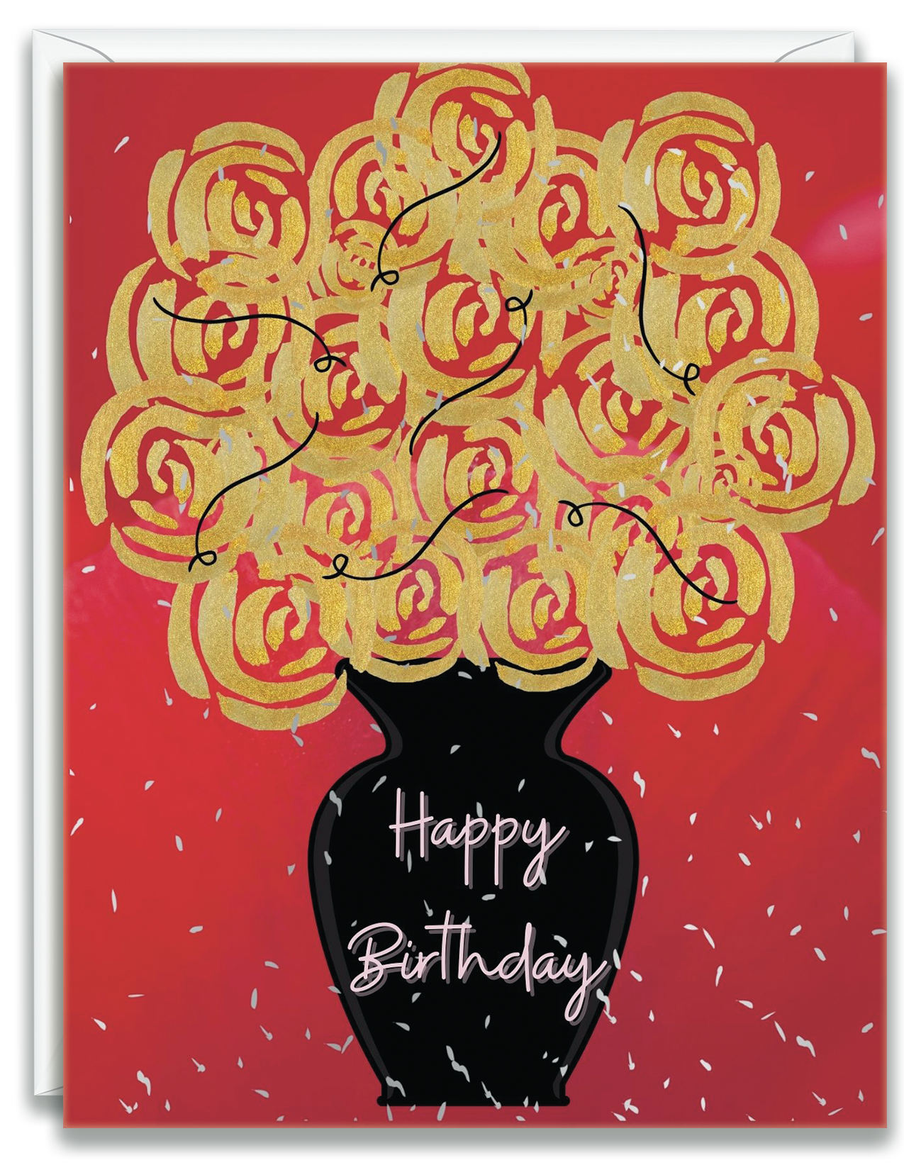 Greeting Card Happy Birthday Vase