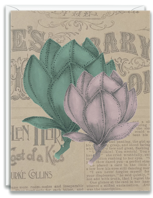 Greeting Card Newspaper Flower