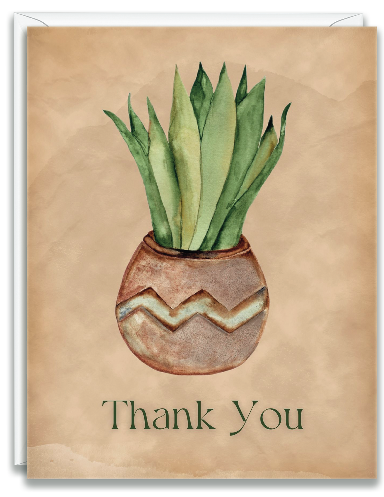 Greeting Card Thank you Watercolor Vase