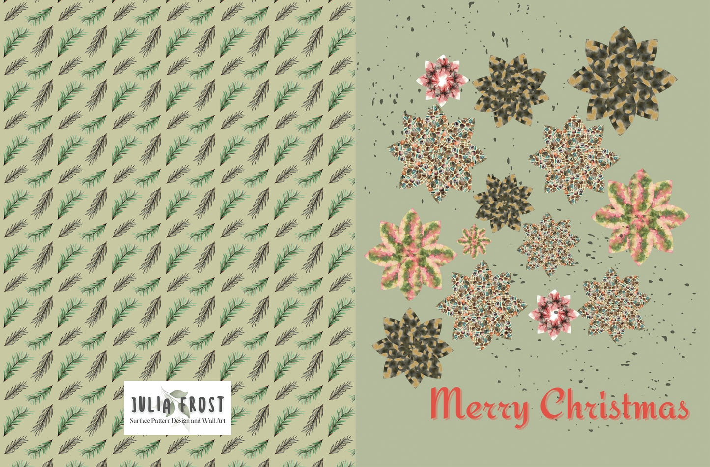 Greeting Card Merry Christmas Stars