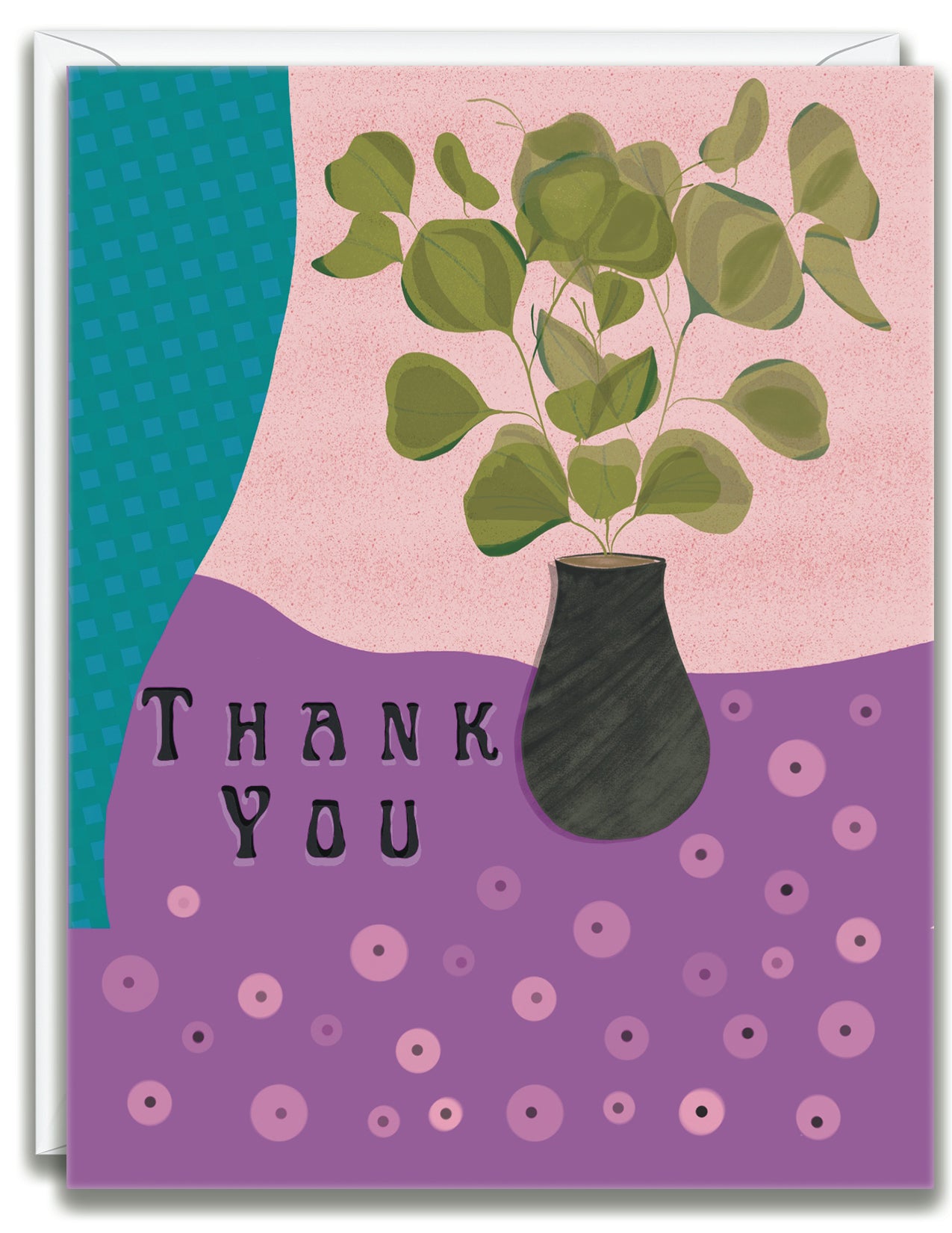 Greeting Card Thank You Card Purple Vase