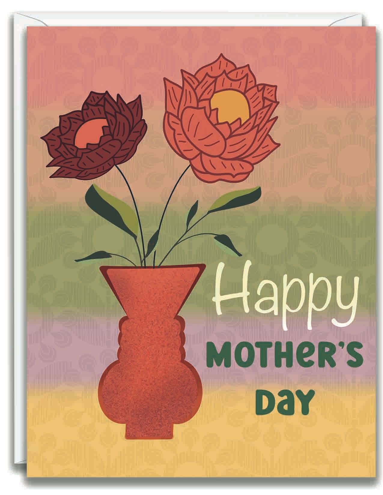 Greeting Card Mother's Day Flower Vase