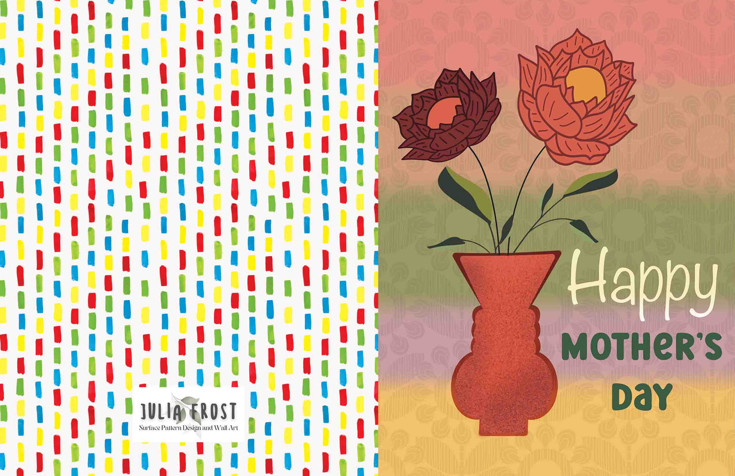 Greeting Card Mother's Day Flower Vase