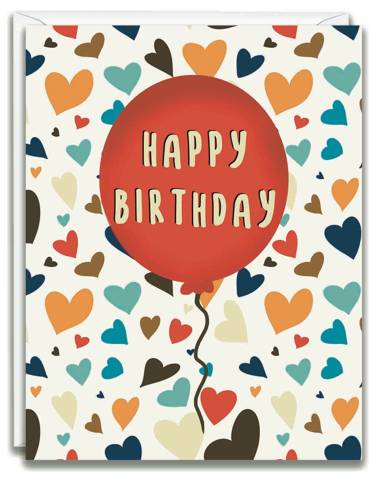 Greeting Card Happy Birthday Heart Ballon