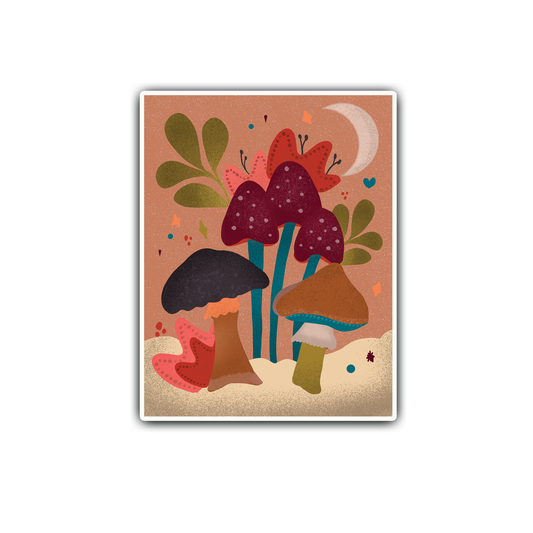 Sticker Mushroom Forest